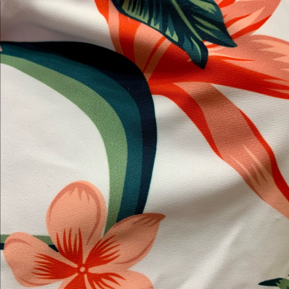 Tropical one-piece lace up back bathing suit NEW - Picture 5 of 6